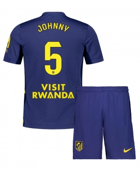 Atletico Madrid Johnny Cardoso #5 Maglia Gara Trasferta Repliche 2025-26 Bambino Maniche Corte